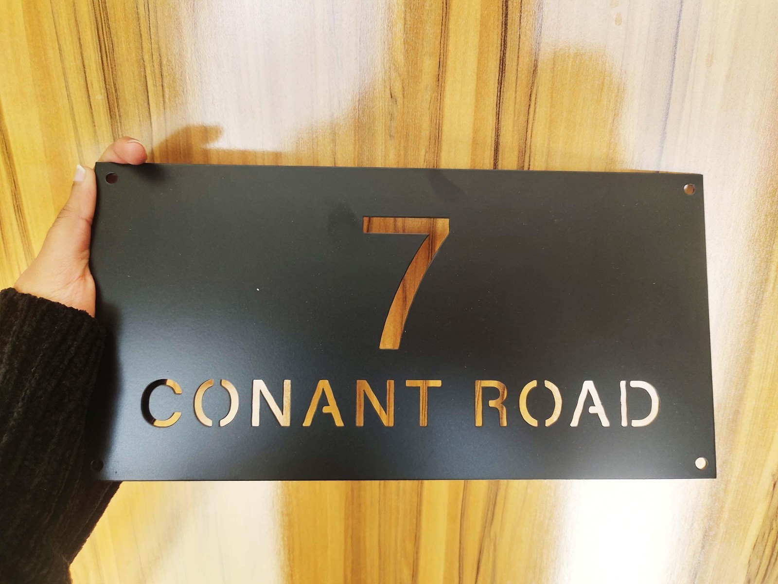 Custom Metal House Number Sign, Personalized Family Name Address