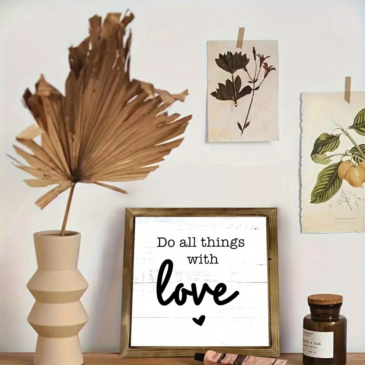 Do All Things With Love Inspirational Wooden Sign Wall Art Indoor Outdoor Decor