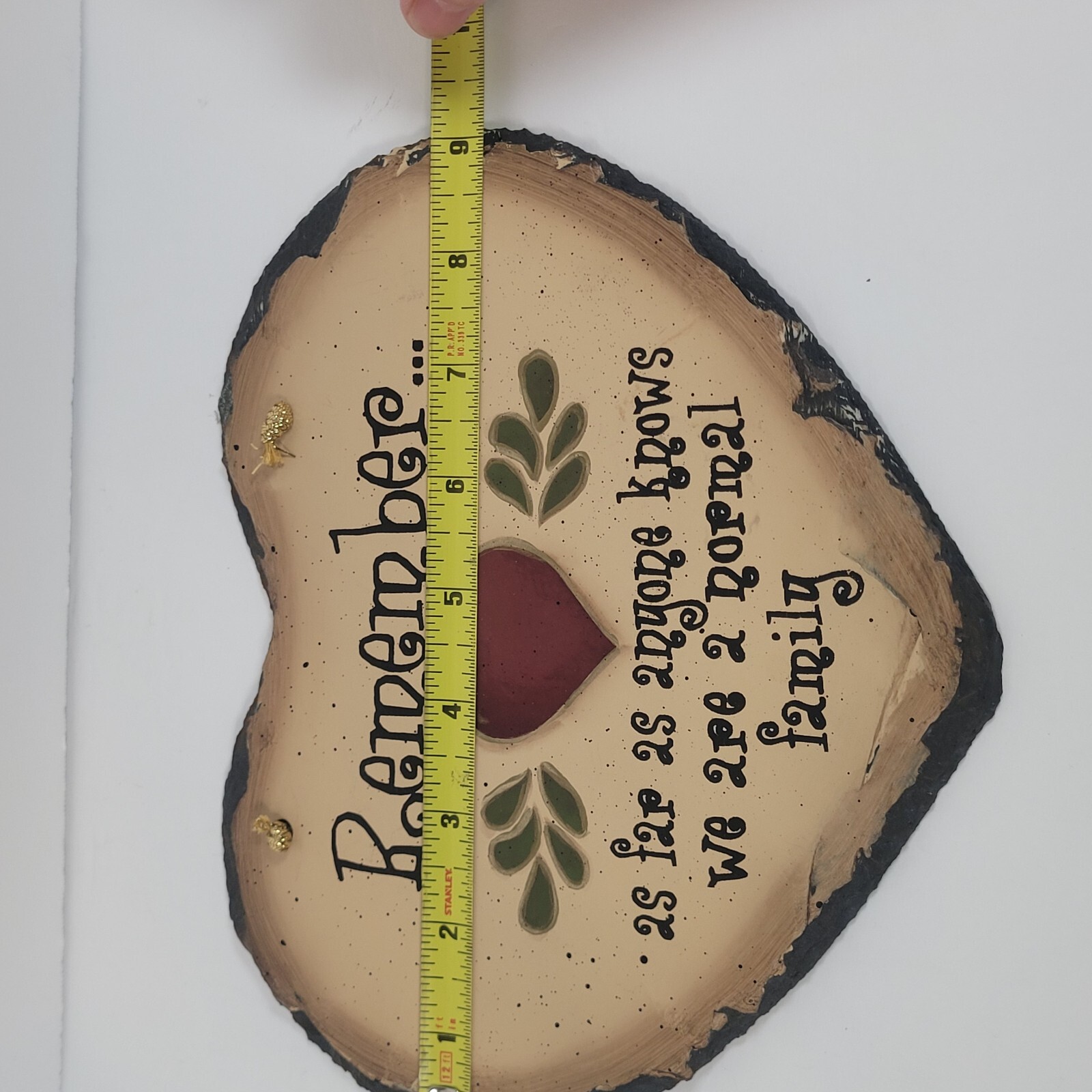 Heart Folk Art Slate Wall Hanging Remember We Are a Normal Family Cottage