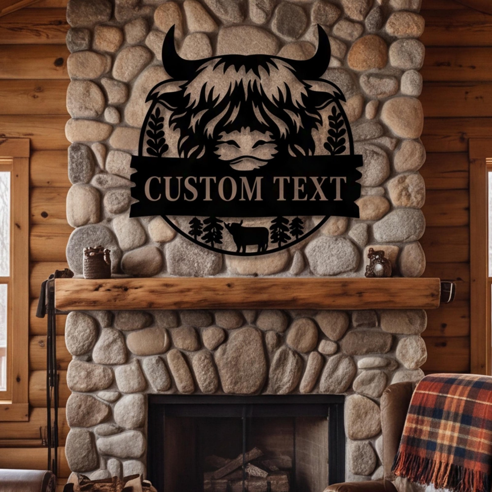 Custom Highland Cow Metal Sign, Highland Cow Metal Wall Art , Personalized Farm