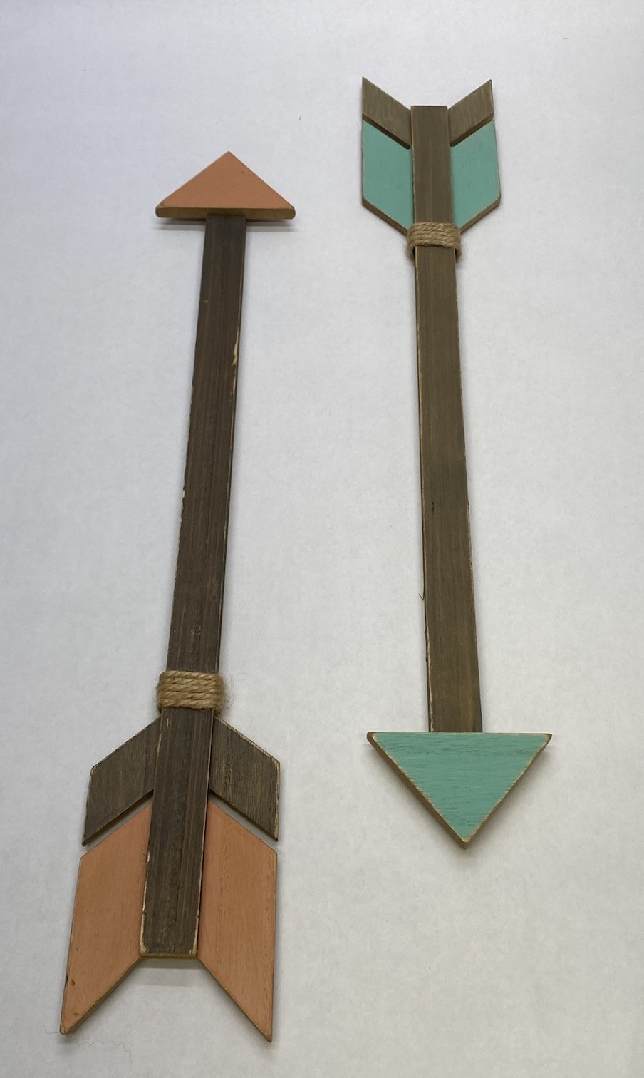 Hobby Lobby Teal and Coral Rustic Wood Arrows Home Wall Decor Southwest Boho