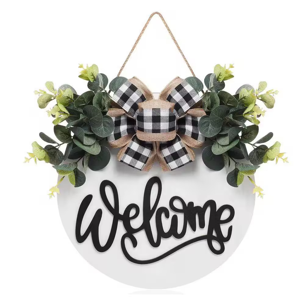 11.8 In. X 11.8 In. Farmhouse Wreath Wall Decor Wooden by Hanging Wall Art