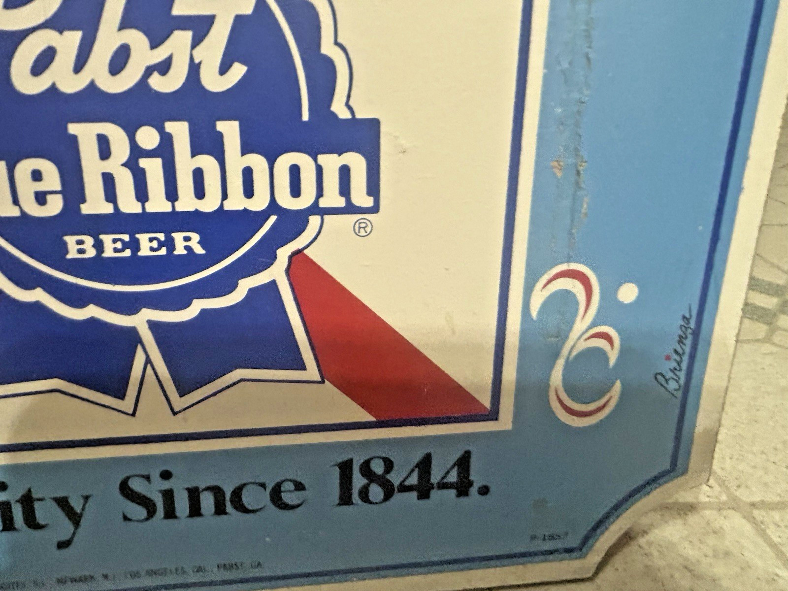 VINTAGE WOOD PABST BLUE RIBBON BEER SIGN TWO HEADS R BETTER THAN ONE PABST SIGN