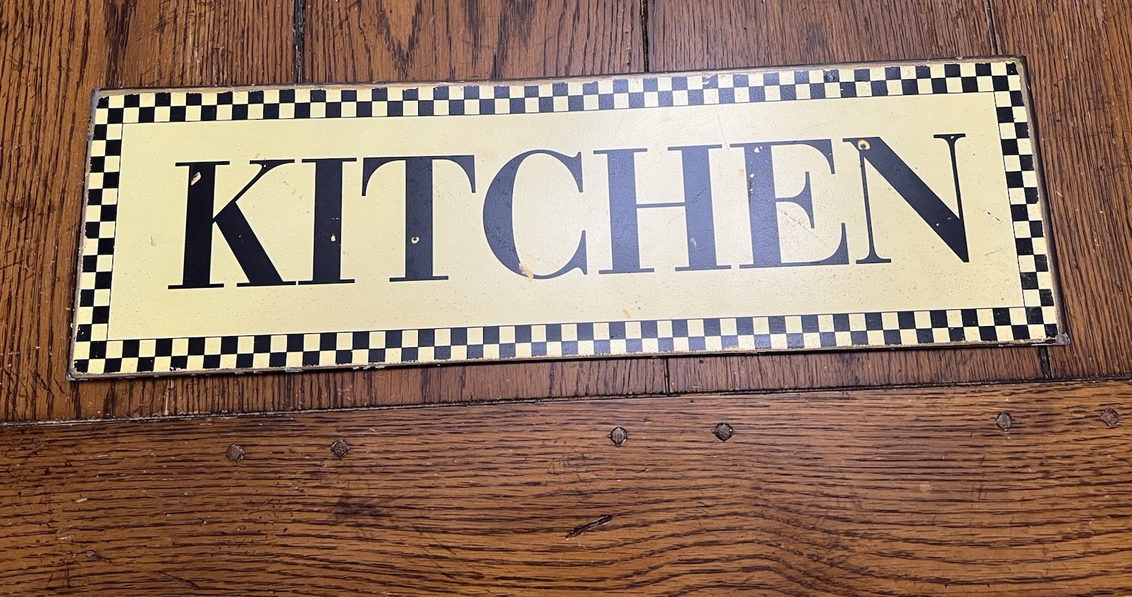 Metal Novelty Sign KITCHEN 19×6 Yellow/Black