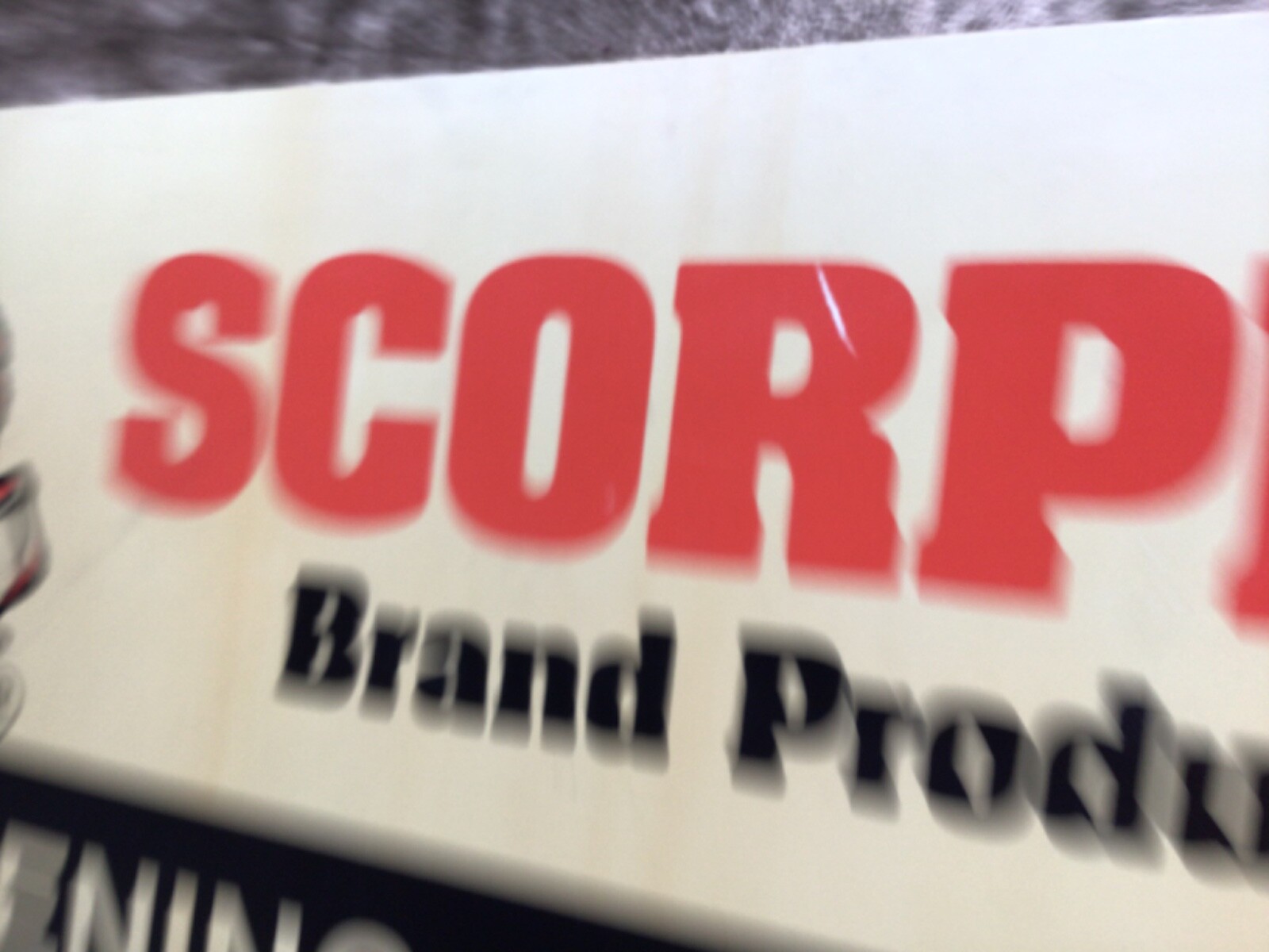 Scorpion Brand Products 2 Side Sign Fastening Center 1970s Vtg Hardware Man Cave