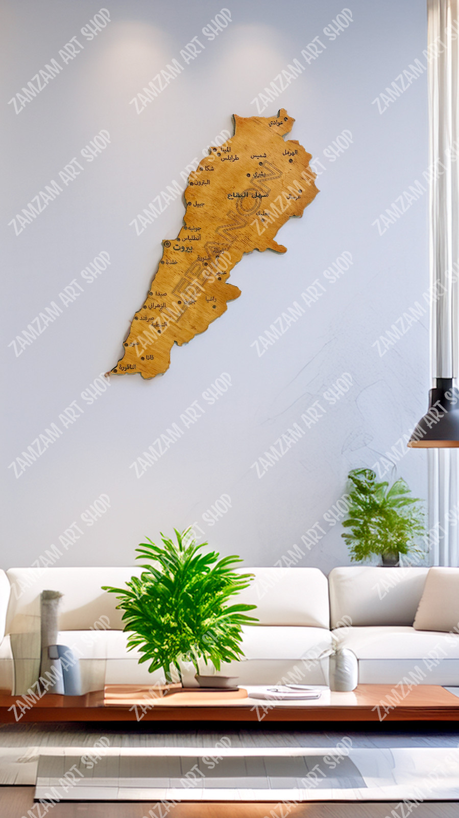 Wooden Map of Lebanon Wall, Home Decor, Birthday Anniversary Gift خريطه لبنان