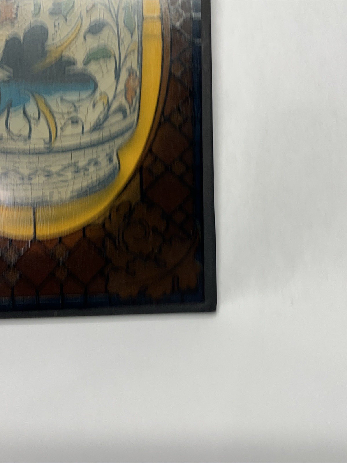 RX Pharmacy Wall Hanging Glass Plaque Vintage 9”x 6” Sun catcher Stained like