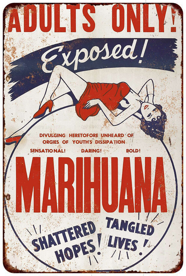 1936 Marijuana Exposed Reproduction Vintage LOOK METAL SIGN 8 x 12