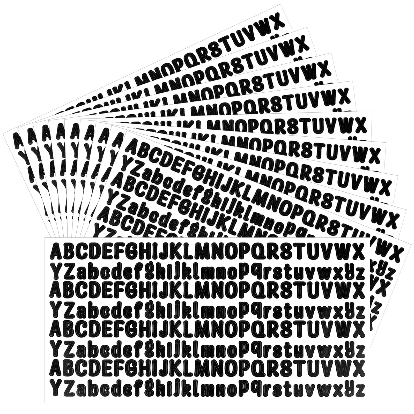 1/2 Inch Black Vinyl Letter, 2080 Pieces Self-Adhesive Alphabet Stickers Wate…