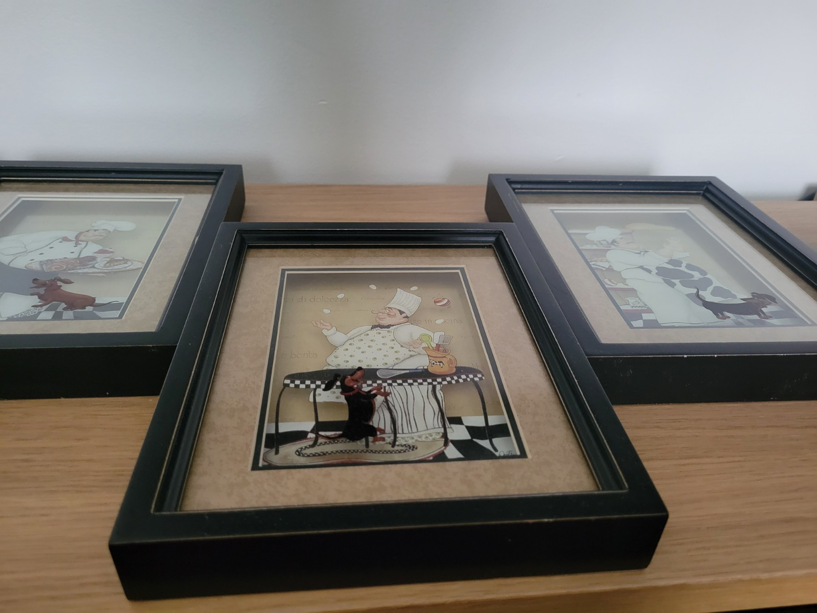 Retro Kitchen Bistro Chefs Wall Shadow Boxes by Dena Marie 8.5 X 6.5 Lot (3)