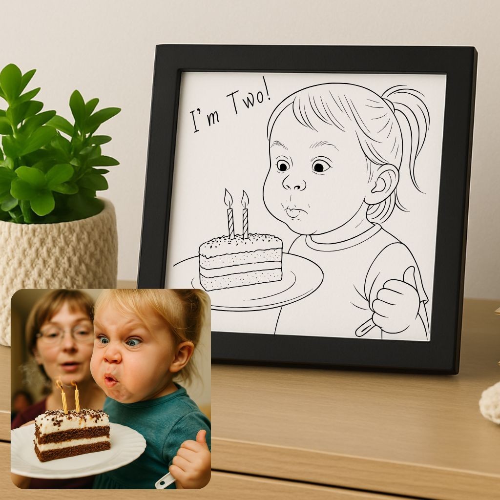 Custom Laser Engraved Storytelling Art Portrait from Your Photo on Wood in Frame