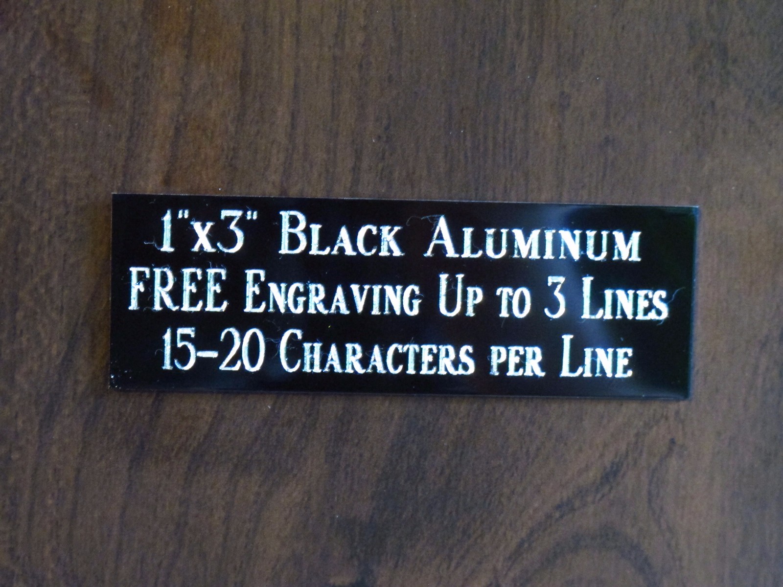 1″x3″ BLACK NAME PLATE ART-TROPHIES-GIFT-TAXIDERMY-FLAG CASE FREE ENGRAVED