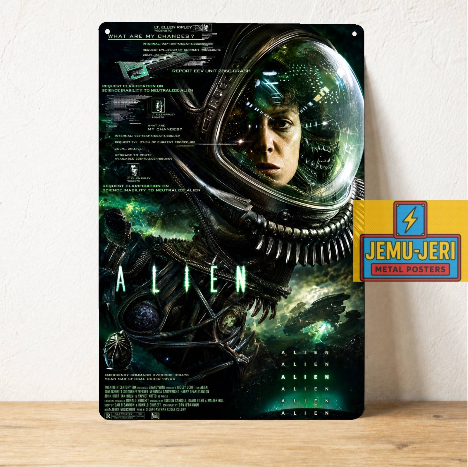 Alien Ripley Xenomorph Metal Poster Sign 20x30cm Sci-Fi Movie Wall Art