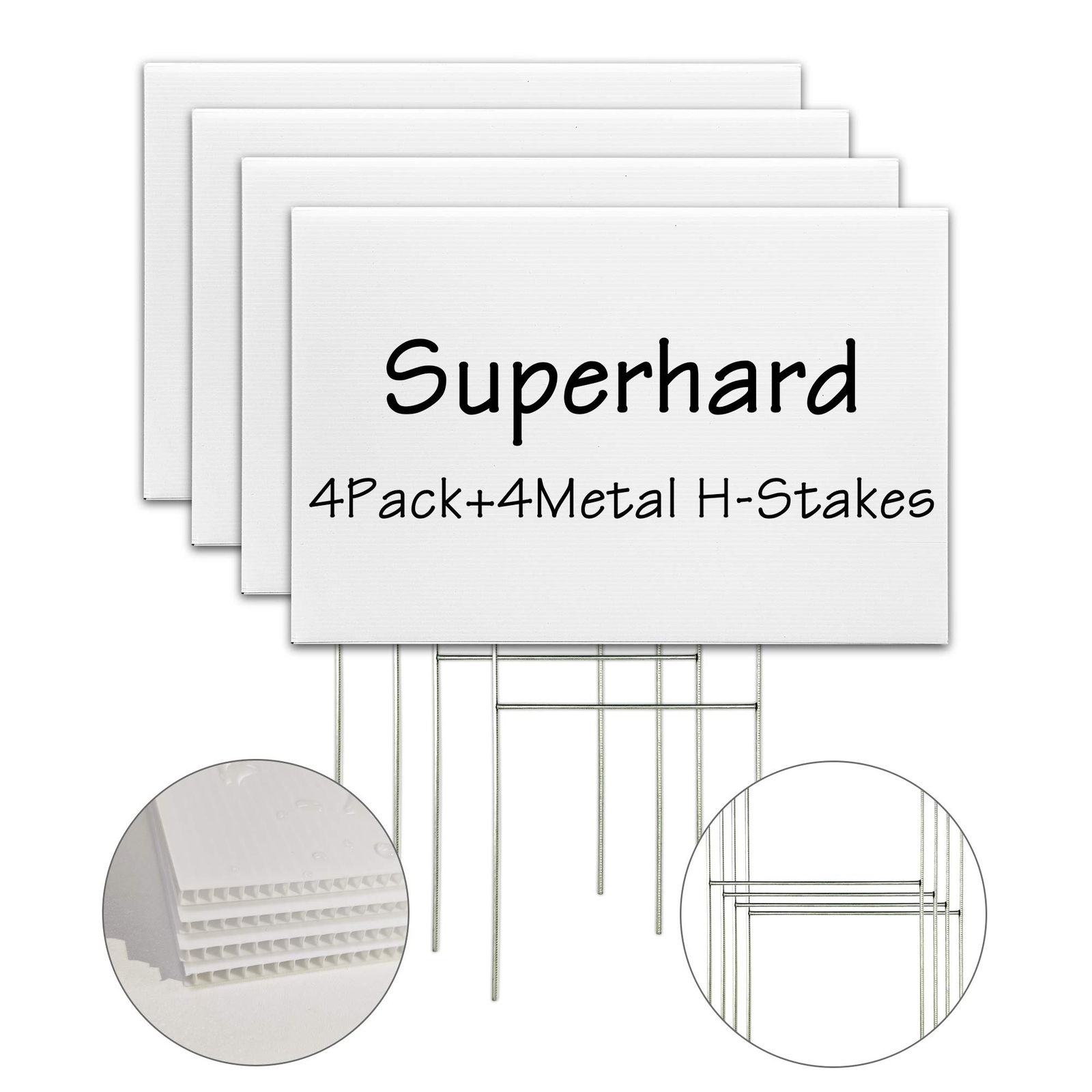 Blank Yard Lawn Signs 4 Pack 18 x 12 Inches White Plastic For Happy BirthdayG…