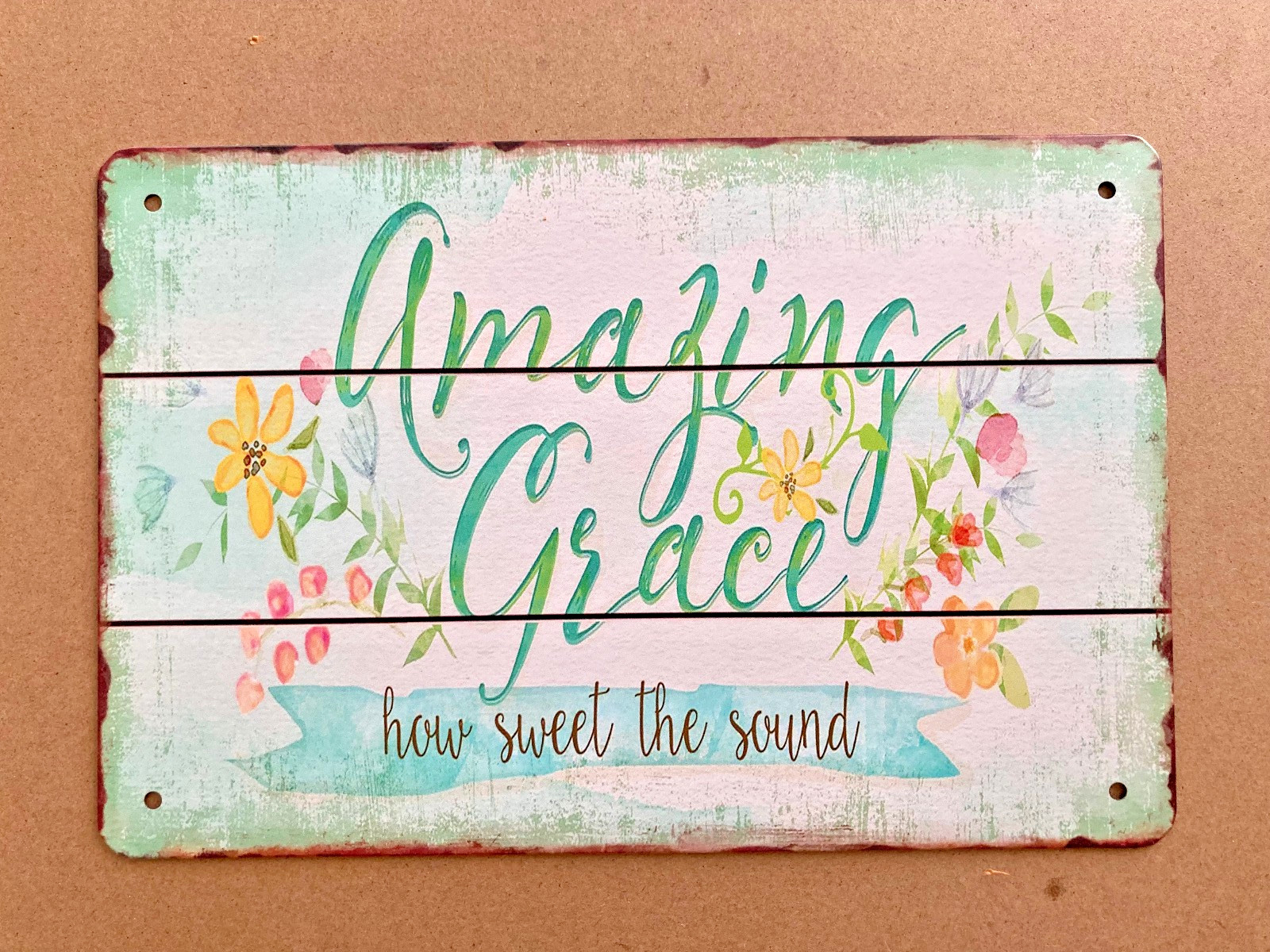 Wholesale Lot of 50 “Amazing Grace” Metal Signs Tin Plaques Retro Rustic 12″x8″