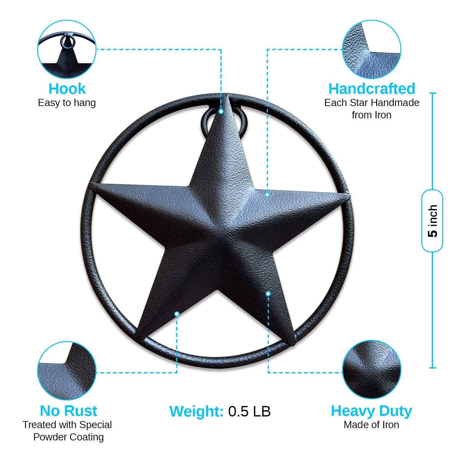 Dark Bronze Barn Star – Metal Stars for Outside, Texas Star Metal Wall Décor …