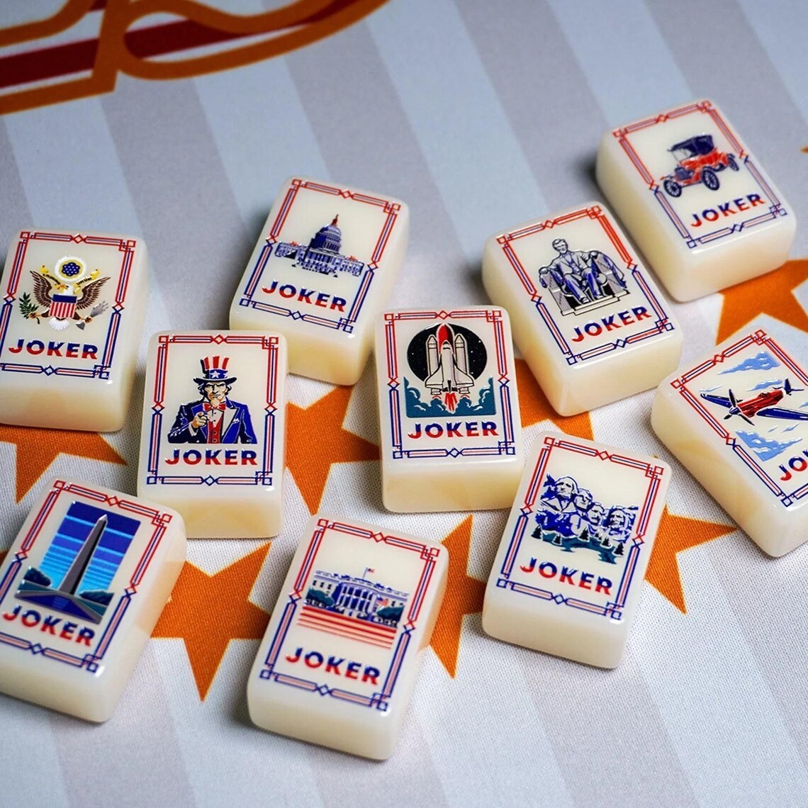 American 250th Anniversary Commemorative Mahjong tiles Acrylic 160pcs free ship