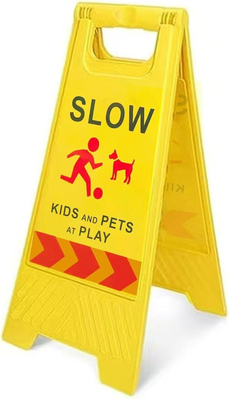 Slow Kids and Pets at Play Sign,16.9 Inch Height,Children and Pets at Play Yard