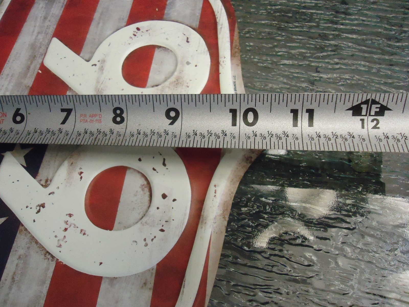 METAL ROUTE 66 SIGN WITH AMERICAN FLAG RAISED LETTERING 10″ X 10″ ( new ) ^