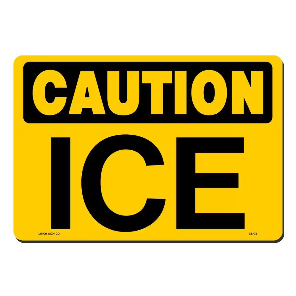 14 In. X 10 In. Ice Sign Printed on More Durable, Thicker, Longer Lasting Styren