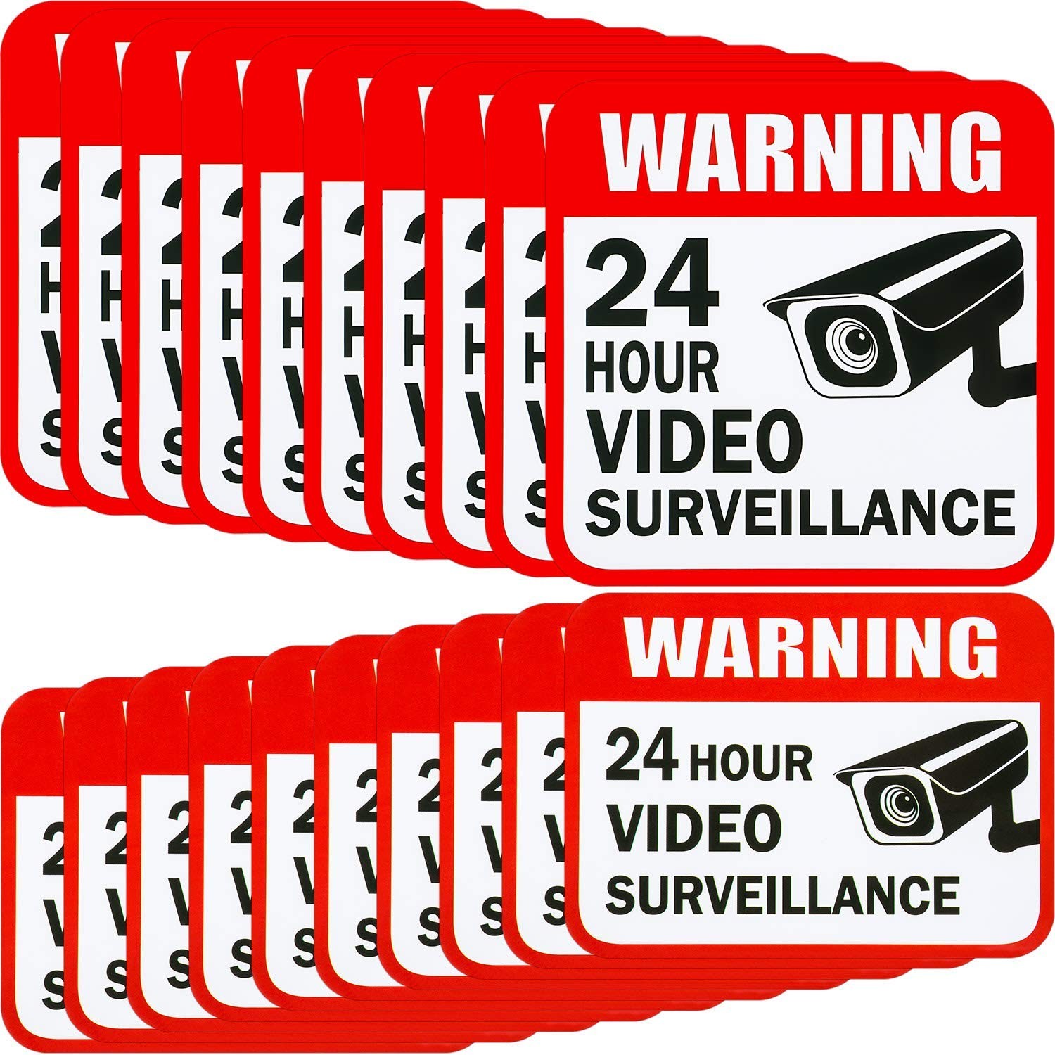 Tatuo 20 Pieces Video 5 x 5 inches, 3 x 4 white, black, red