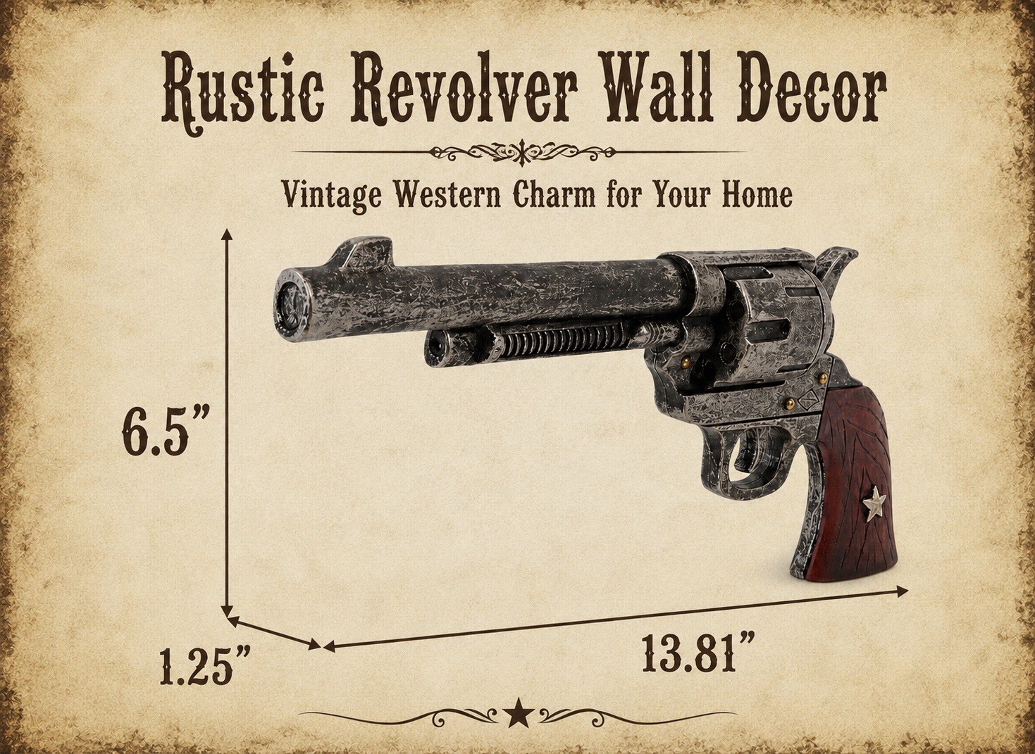 Rustic Antique Revolver Wall Decor Country Western Home Decor Man Cave