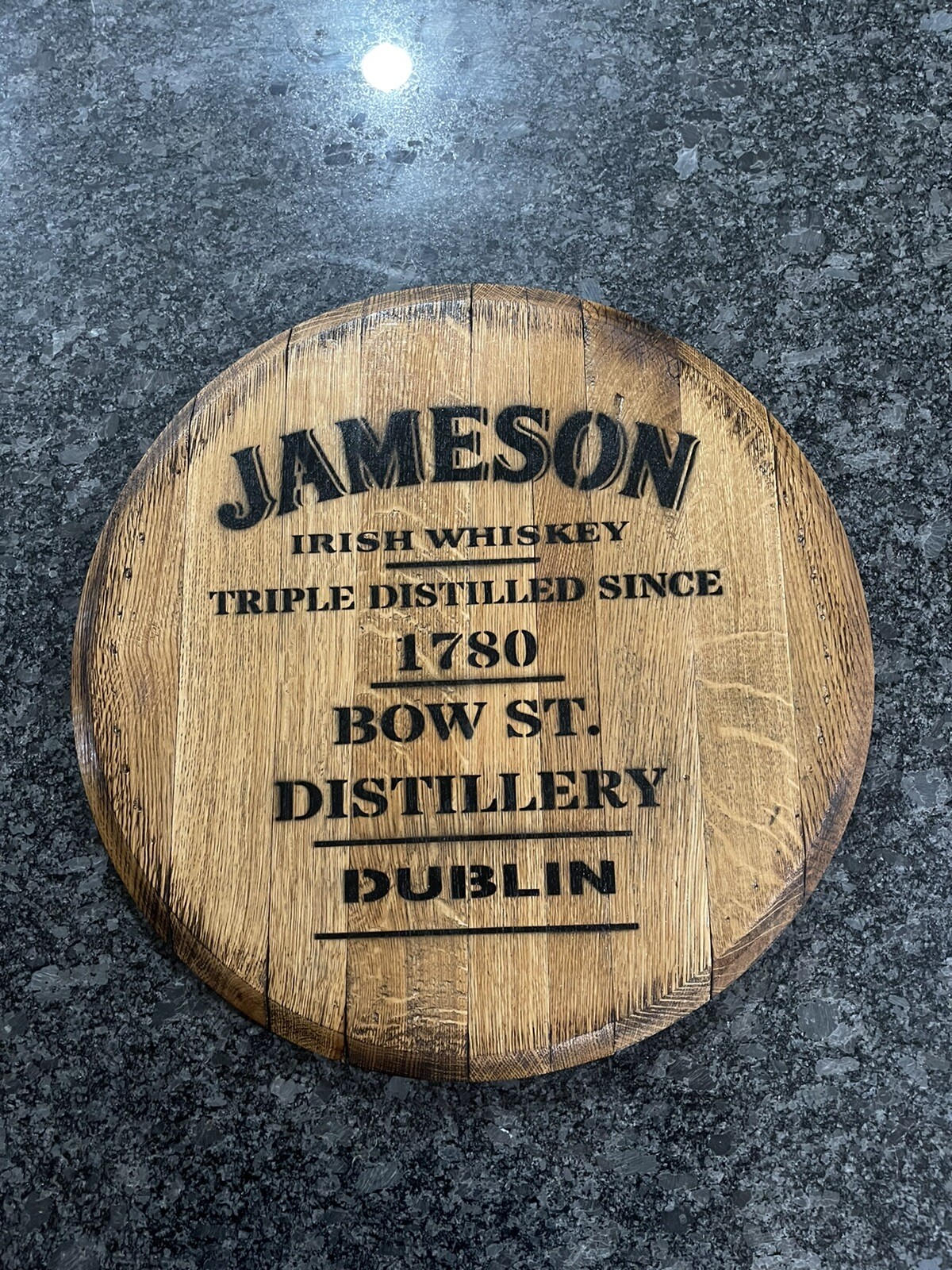 Rustic Bar Decor (Jameson Irish Whiskey) Barrel Head/ Lid wood wall art