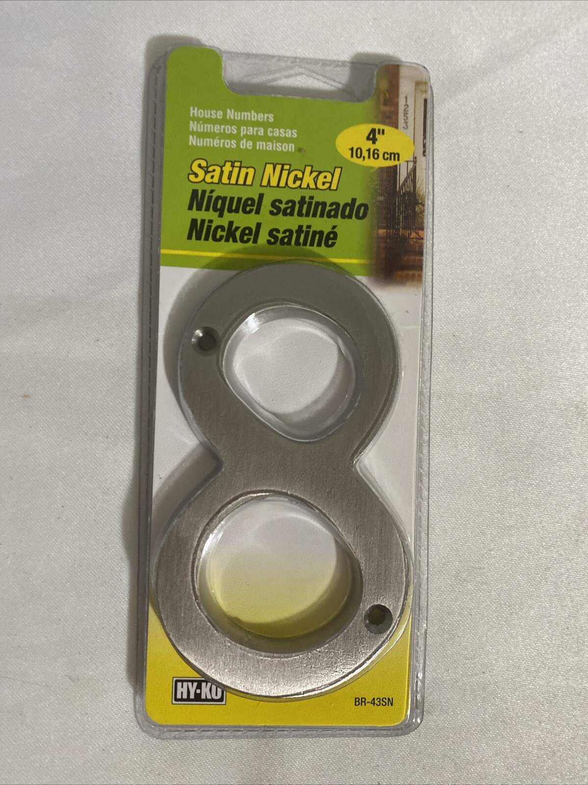 HyKo 4″ Satin Nickel House Number “8” BR-43SN