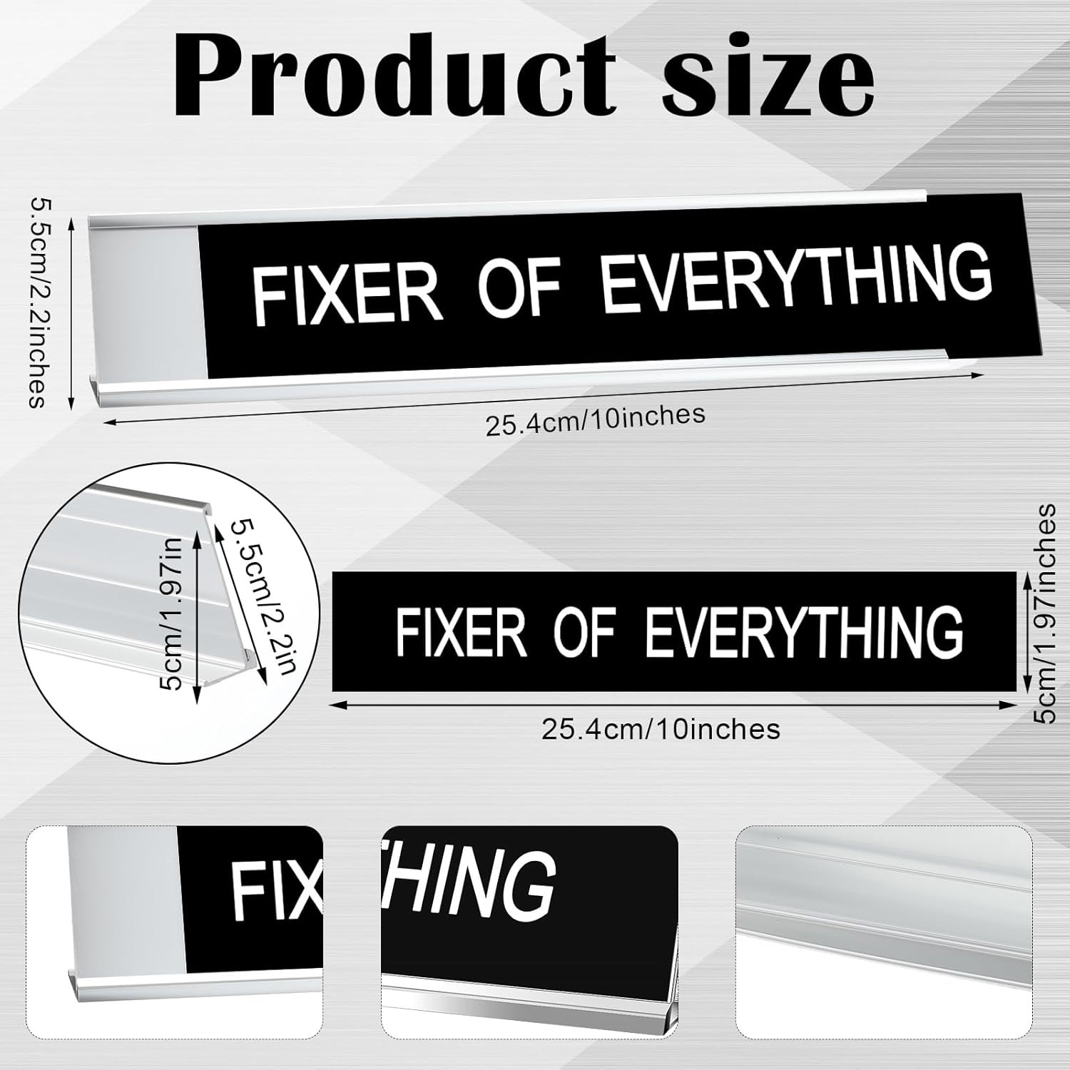 Funny Desk Signs for Office, Novelty Nameplate Office Decor Black Desk Plaque fo