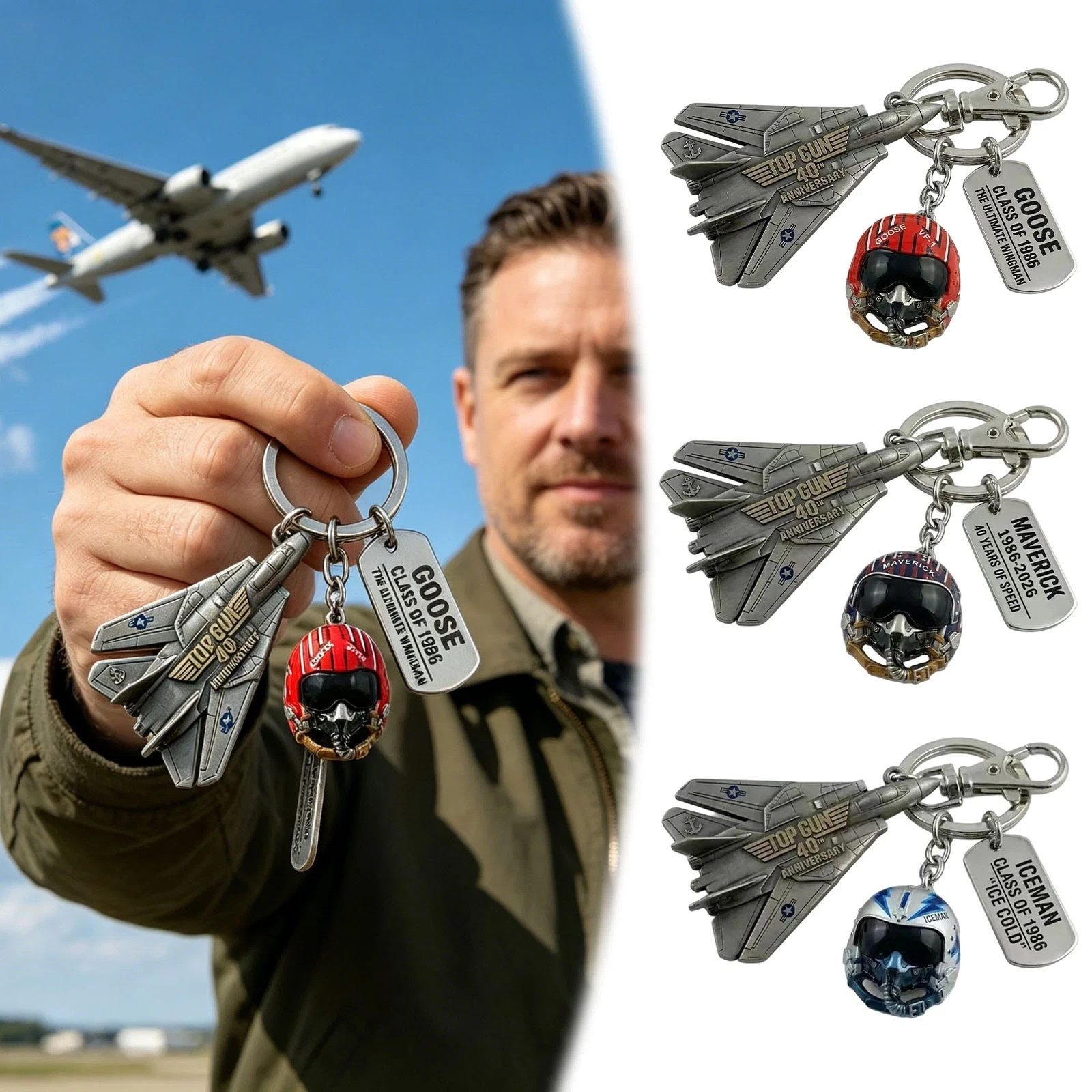 Top Gun 40th Anniversary Keychain & Duck ,Home Desktop Decorations Small Gift