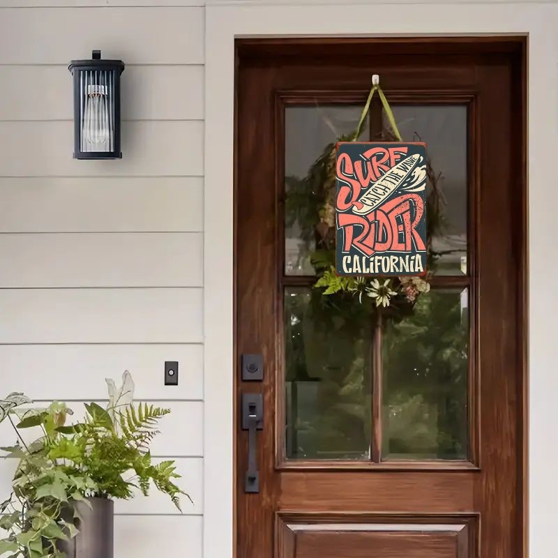Surf Rider California Metal Sign Vintage Beach Surf Shop Wall Art Hanging Decor