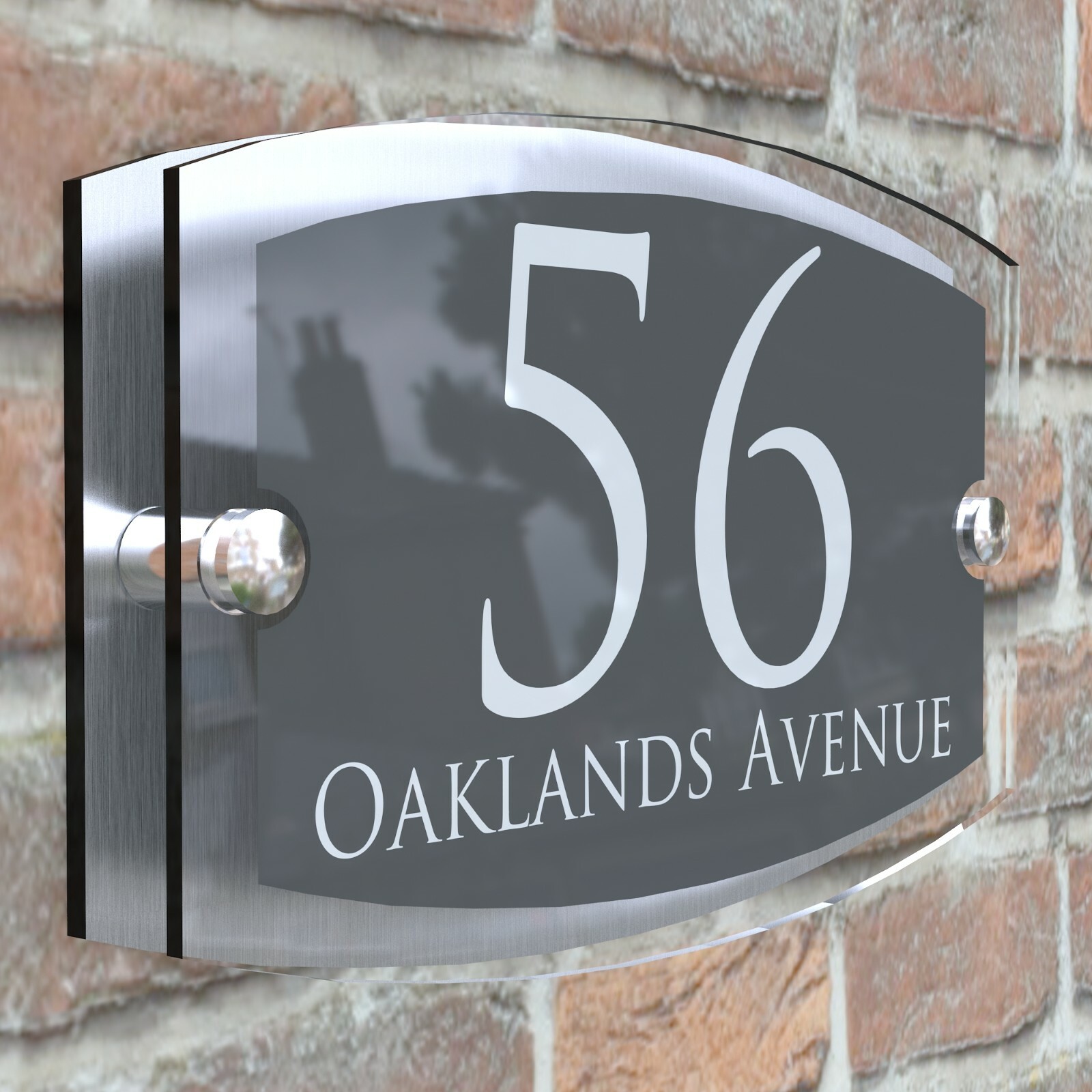 Anthracite House Sign Plaques Door Numbers Personalised Address Acrylic