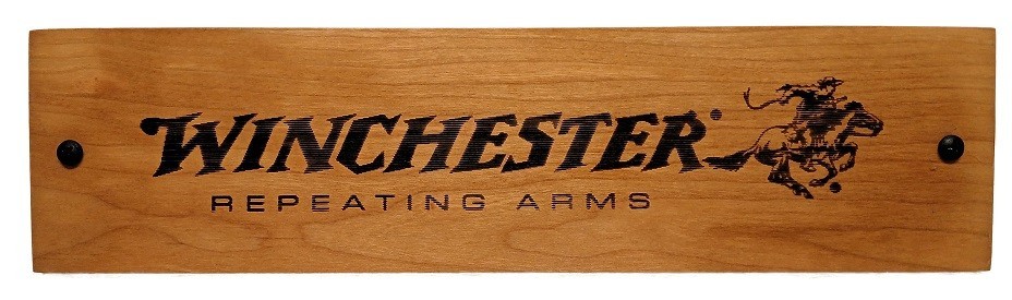 Winchester Gun Rifle Plaque Pyrography Wood Burned Rustic Cherry Cowboy Décor