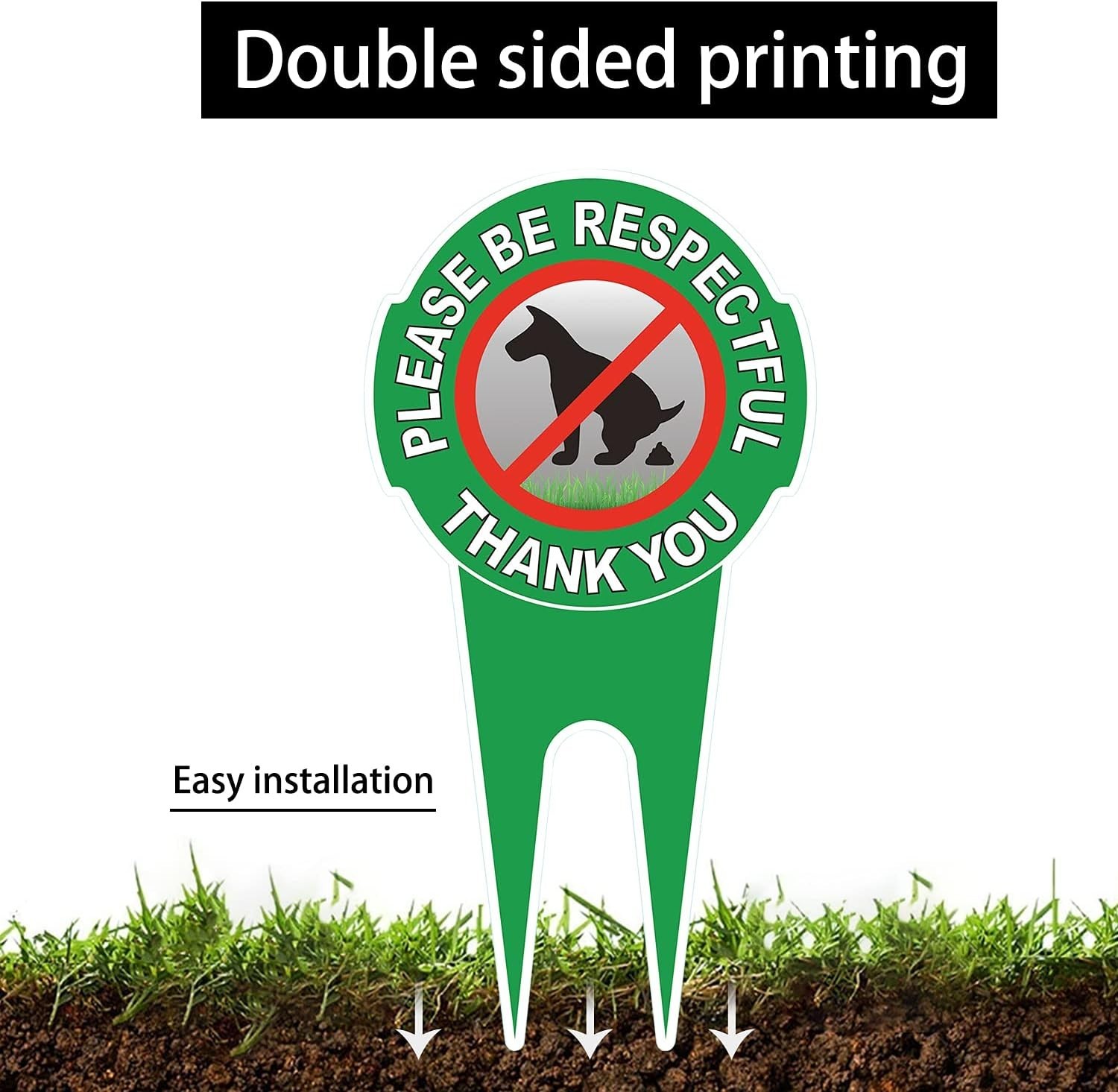 12″ x 6″ Durable No Pooping Dog Signs – Polite Reminder for Respectful Lawn Care