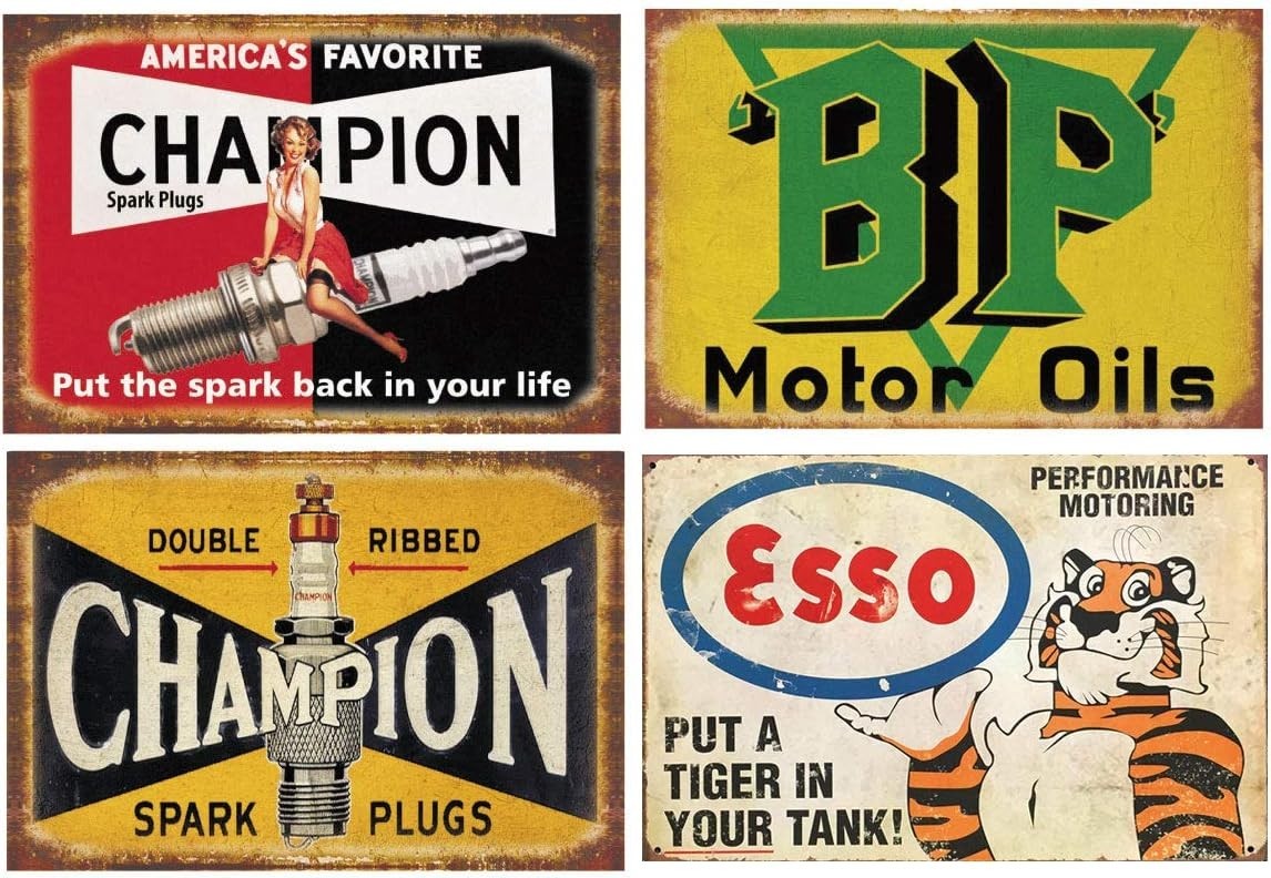 Vintage Gas Oil Tin Signs Collection