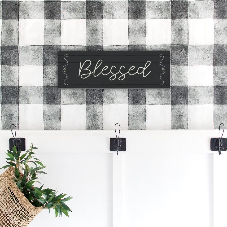 Blessed Rustic Plank Farmhouse Style Wood Wall Decor Sign