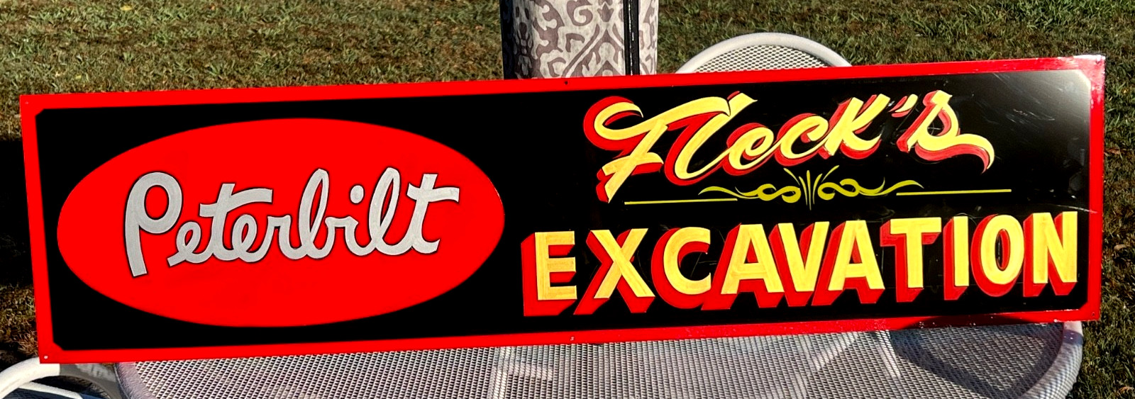 LG 40″ CUSTOM ORDER A HAND PAINTED PETERBILT BUSINESS Excavation Name Truck Sign