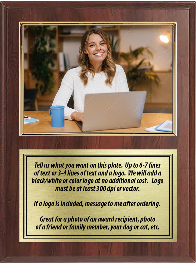 Personalized Photo Plaque – Choose size and Color – Your Custom Message