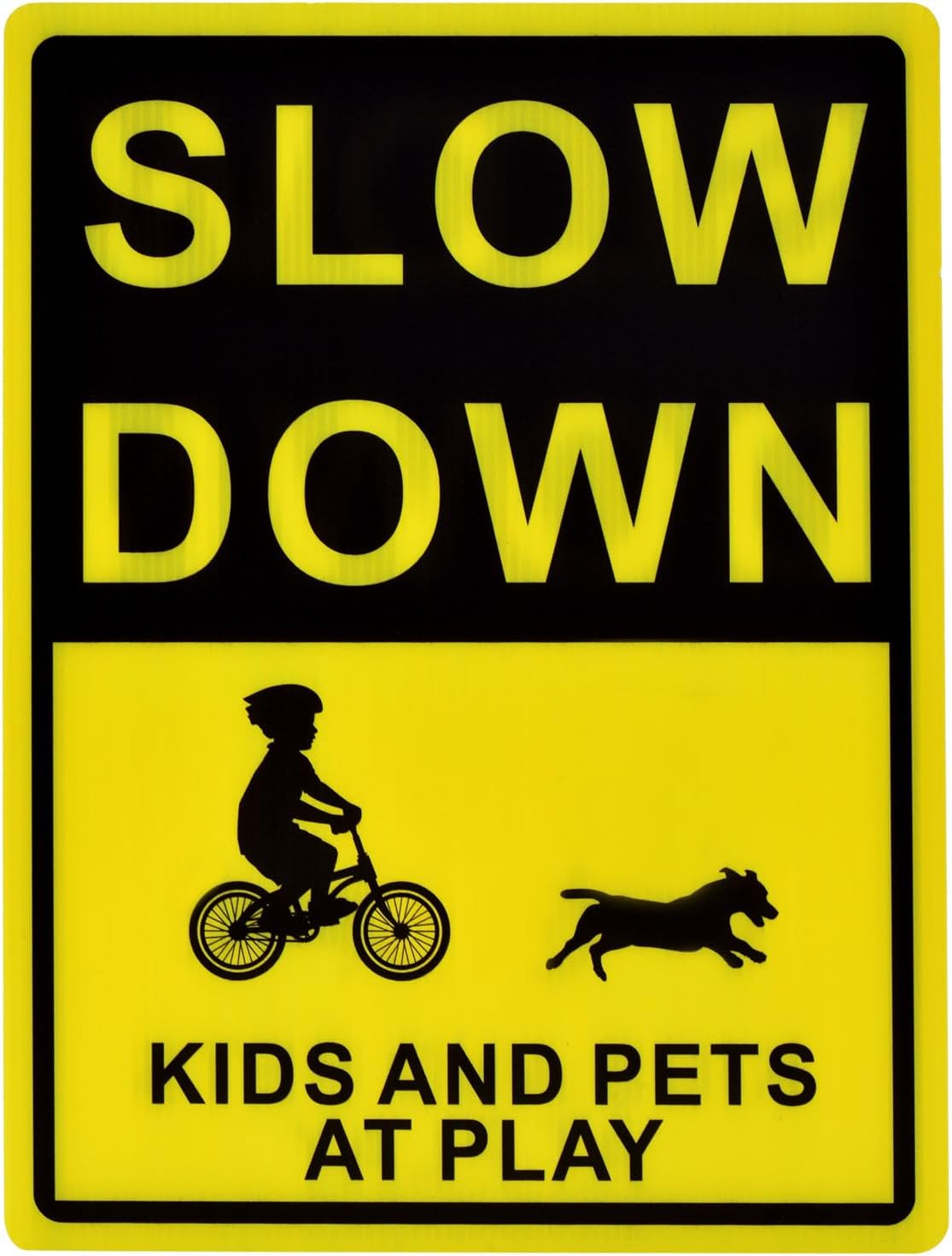 2 Pack Slow down Kids and Pets at Play Yard Signs with Metal Stakes | 16 X 12 In