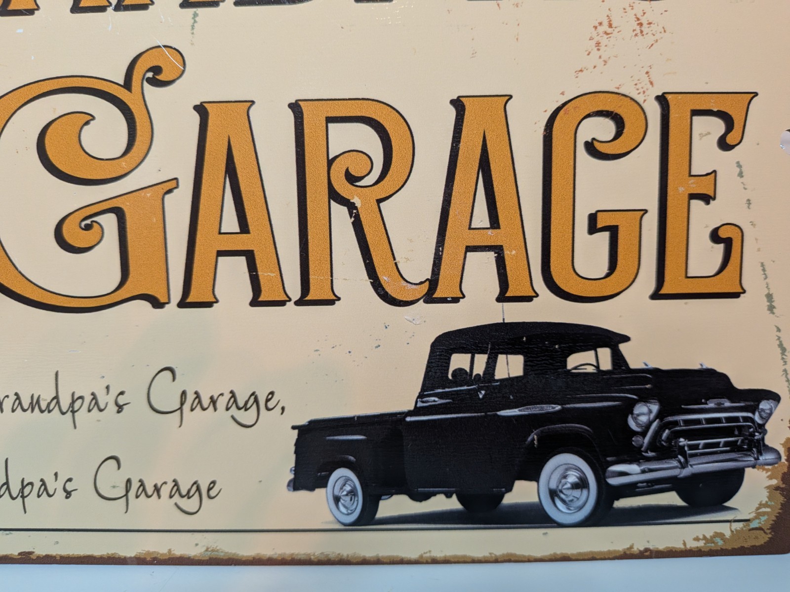 Grandpa’s Garage Vintage/Retro Wall Sign Hanging Decor 12×8 Horizontal