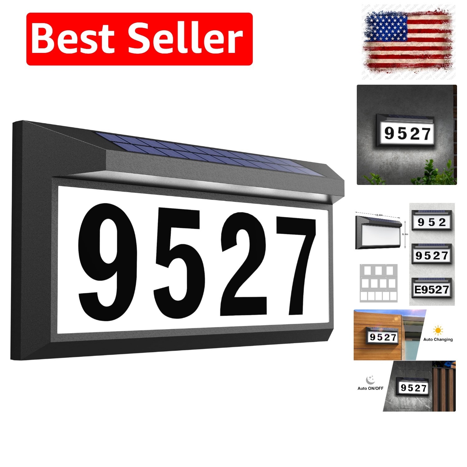 Solar Address Sign, Lighted Address Plaque Outdoor Waterproof, Illuminated Ad…
