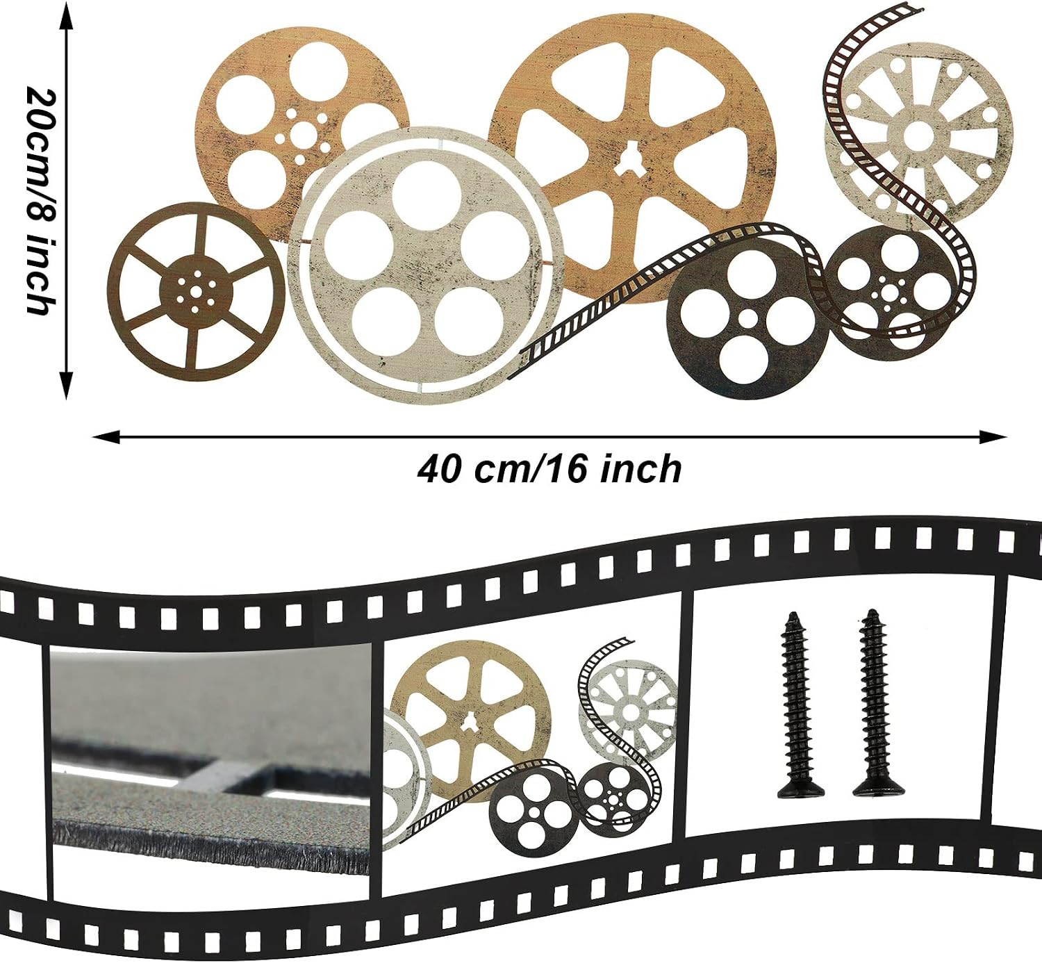 Metal Movie Reel Wall Art Abstract Antique Movie Theater Decor
