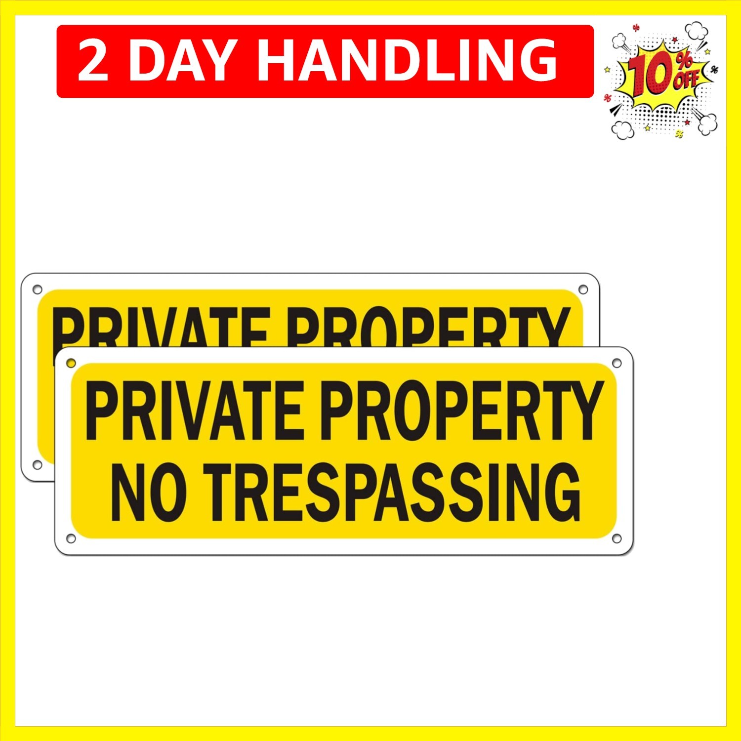 Aluminum Metal for House Business Fence Simple Design 2 Pack, 10 x 3.5 inches