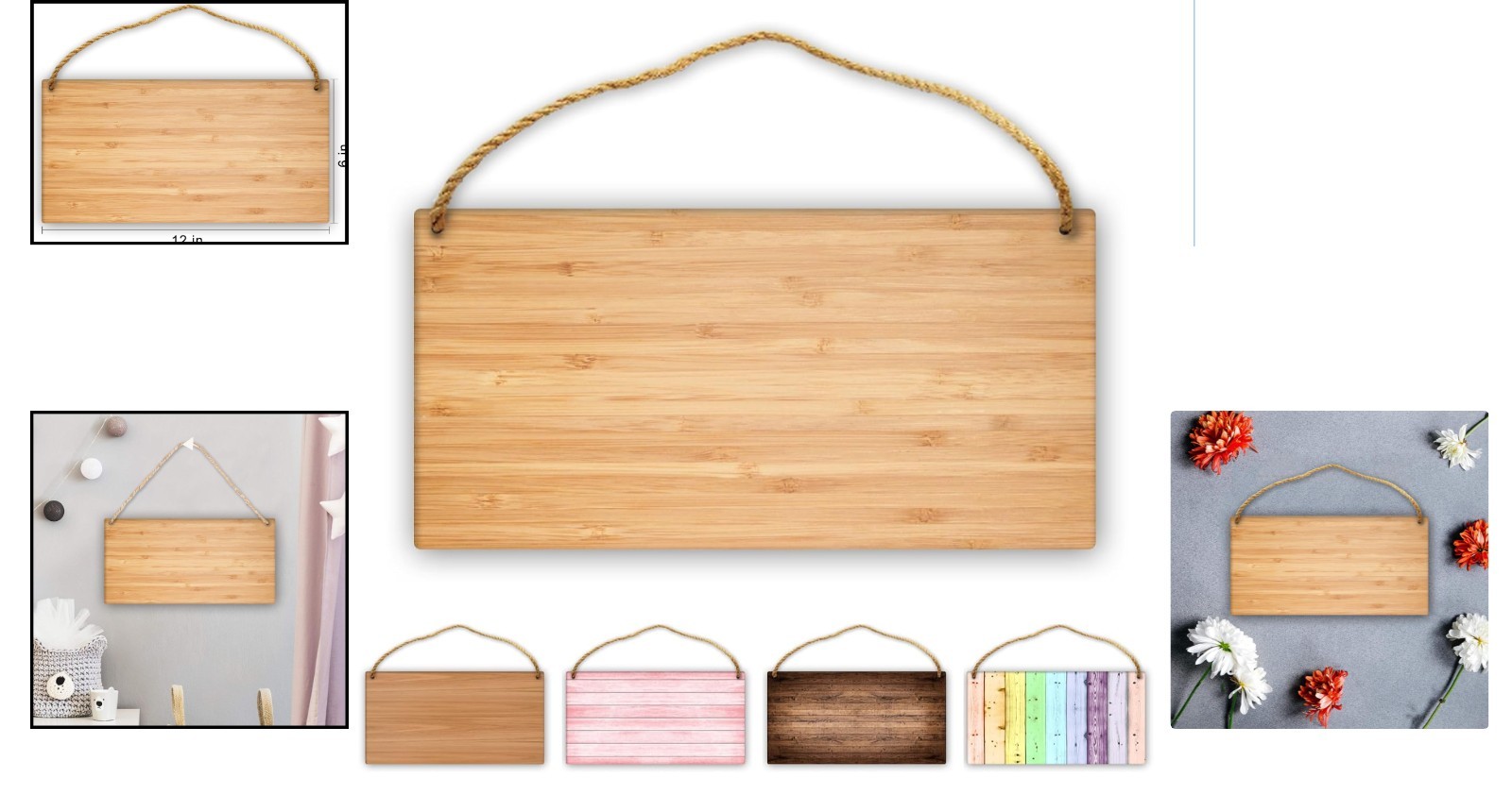 Art Deco Style 12″x6″ Customized Wooden Sign – Hang & Personalize Easily