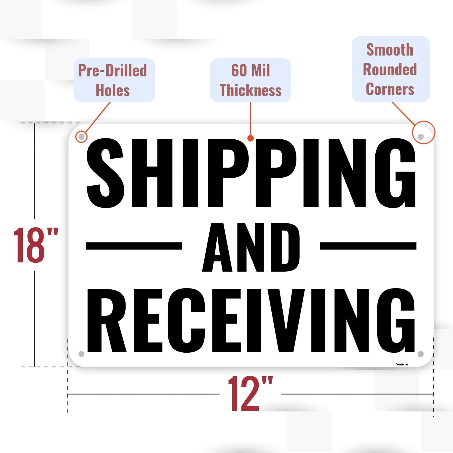 1PC Shipping and Receiving Sign, 18 x 12 Inches – 18 x 12 inches, 18″ x 12″