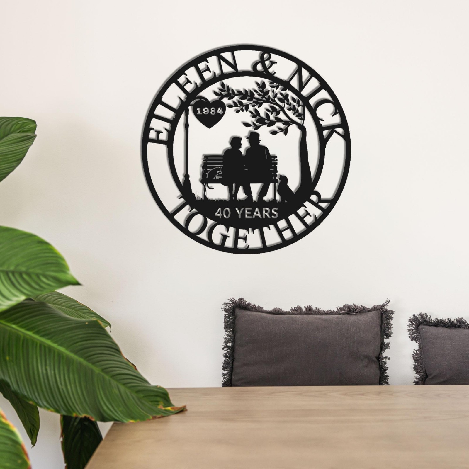 Personalized Swing Couple Metal Sign, Wedding Anniversary Gift