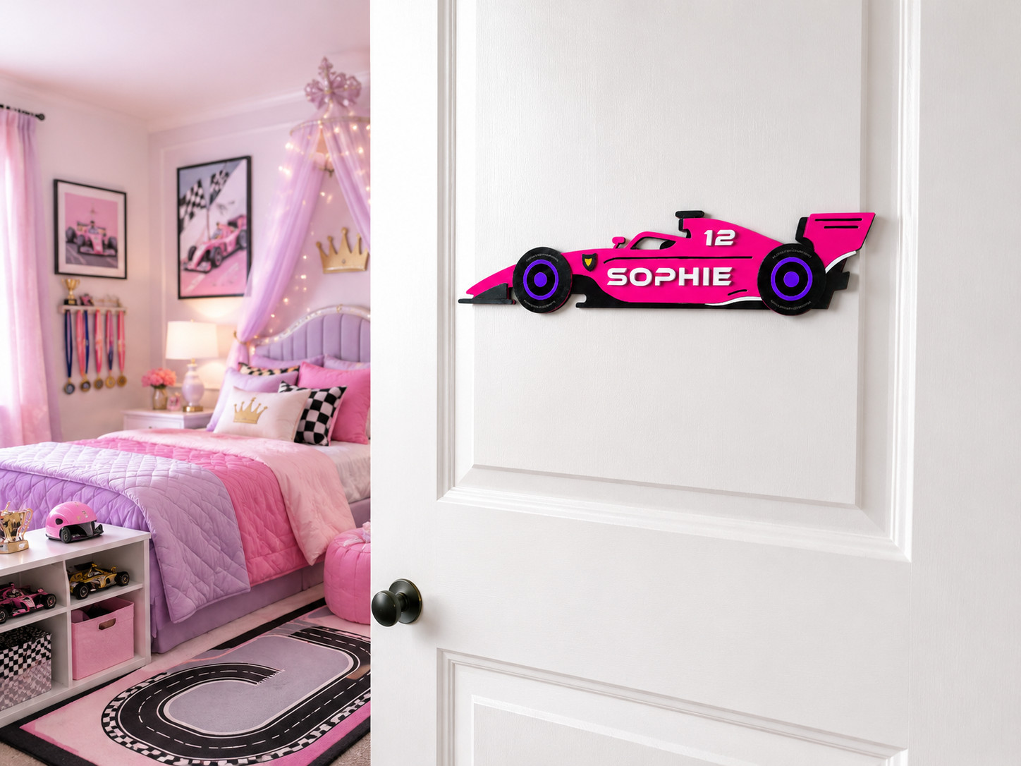 Hand painted wooden Door name sign for kids rooms