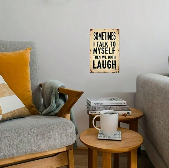 Funny Sarcastic Quote Metal Tin Sign, Vintage Style Home Bar Man Cave Decor