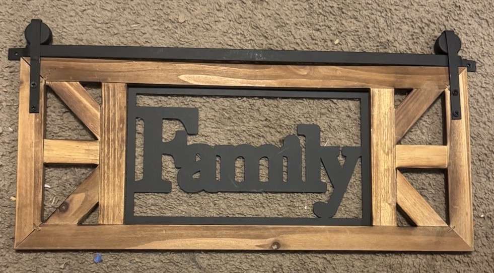 Wood & Metal “Family” Wall Hanging