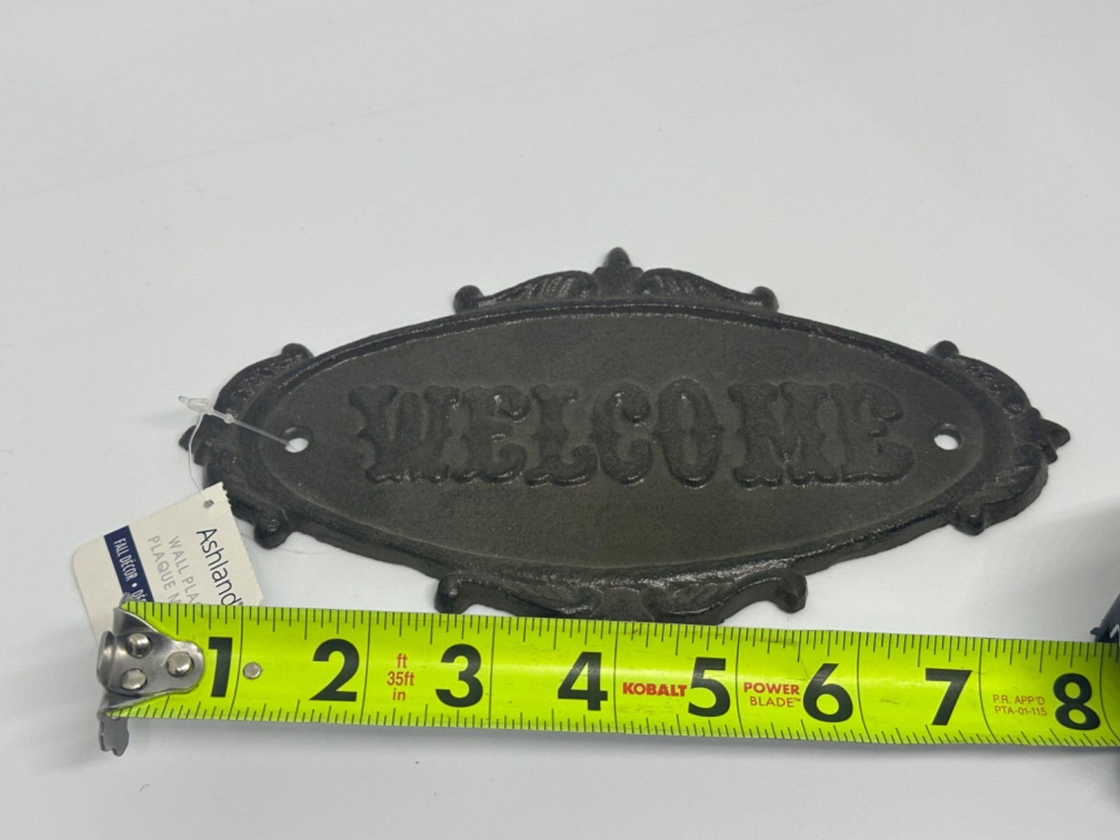 NWT Ashland Cast Iron Welcome Wall Plaque Sign Farmhouse Rustic Home Decor 5×8